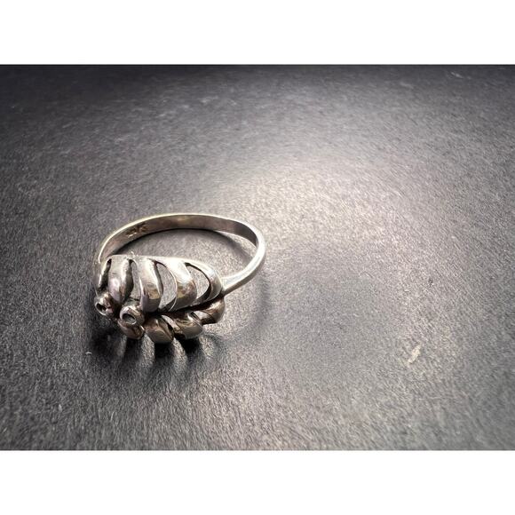 Vintage Sterling Silver Modernist Openwork Ring – Size 8 - Picture 7 of 16